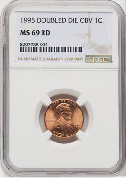 1995 1C DBL DIE RD Lincoln Cent NGC MS69 (765313001)