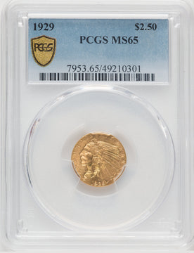 1929 $2.50 Indian Quarter Eagle PCGS MS65 (768877002)