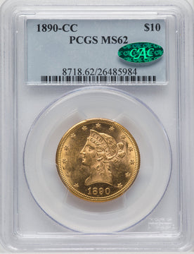 1890-CC $10 CAC Liberty Eagle PCGS MS62