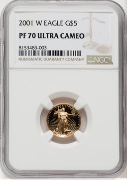 2001-W $5 Tenth-Ounce Gold Eagle NGC PF70 (762542066)