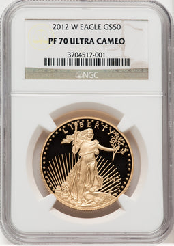 2012-W 1 oz Gold Eagle Brown Label NGC PF70