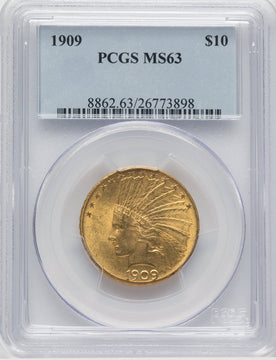 1909 $10 Indian Eagle PCGS MS63