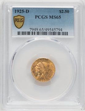 1925-D $2.50 Indian Quarter Eagle PCGS MS65 (766883003)