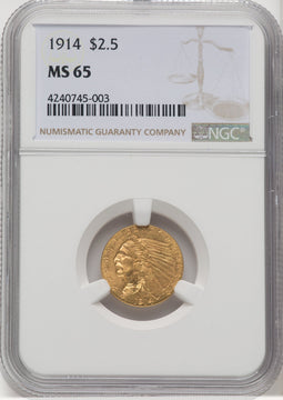 1914 $2.50 Indian Quarter Eagle NGC MS65 (768428013)