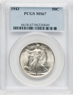 1943 50C Walking Liberty Half Dollar PCGS MS67 (769157016)