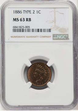 1886 1C Type Two RB Indian Cent NGC MS63 (769157002)