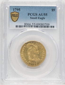 1795 $5 Small Eagle Early Half Eagle PCGS AU55
