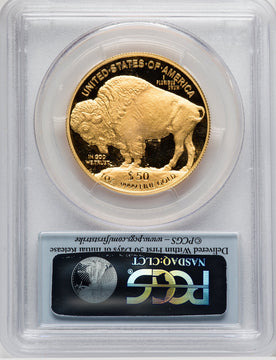 2014-W $50 One-Ounce Gold Buffalo First Strike FS Bison Label PCGS PR70