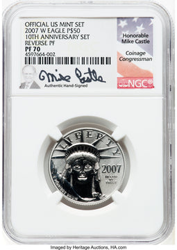 2007-W $50 Half-Ounce Platinum Eagle Reverse Proof NGC PF70 (770569102)