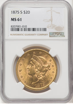 1875-S $20 Liberty Double Eagle NGC MS61 (572092001)