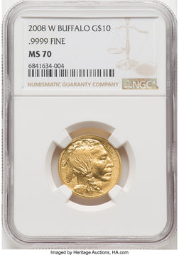 2008-W $10 Quarter-Ounce Gold Buffalo NGC MS70 (770569108)