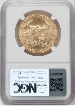 2016-W $50 One-Ounce Gold Eagle 30th Anniversary Brown Label NGC MS70