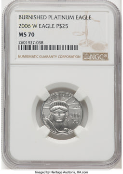 2006-W $25 Quarter-Ounce Platinum Eagle Burnished NGC MS70