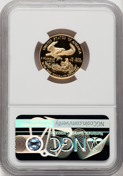 1996-W $10 Quarter-Ounce Gold Eagle Brown Label NGC PF70