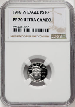 1998-W $10 Tenth-Ounce Platinum Brown Label NGC PF70 (769486001)