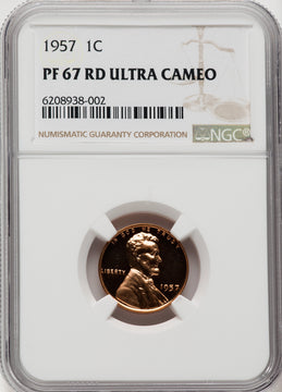 1957 1C Proof Lincoln Cent NGC PR67