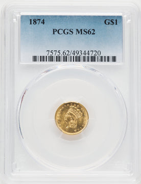 1874 G$1 Gold Dollar PCGS MS62 (519376202)