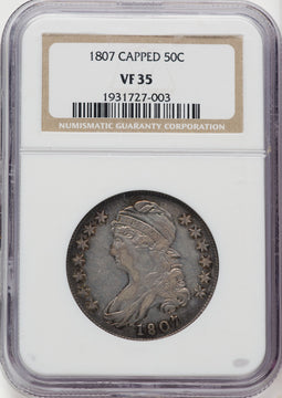 1807 50C Large Stars 50/20 Bust Half Dollar NGC VF35