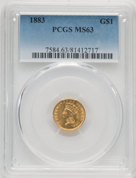 1883 G$1 Gold Dollar PCGS MS63