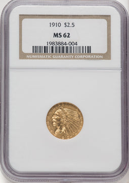 1910 $2.50 Indian Quarter Eagle NGC MS62 (768656052)