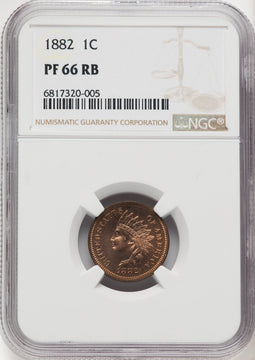 1882 1C RB Proof Indian Cent NGC PR66