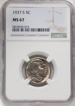 1937-S 5C Buffalo Nickel NGC MS67 (769211027)
