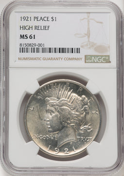 1921 Peace Dollar NGC MS61