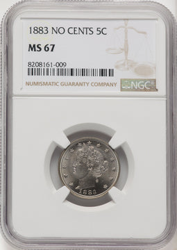 1883 5C NO CENTS Liberty Nickel NGC MS67 (769285005)