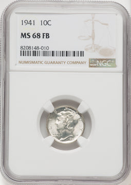 1941 10C FB Mercury Dime NGC MS68 (769376003)