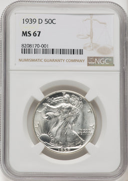 1939-D 50C Walking Liberty Half Dollar NGC MS67 (769233005)