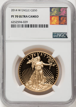 2014-W $50 Gold Eagle NGC PF70 Reagan Label