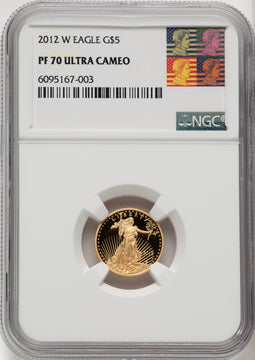 2012-W $5 Gold Eagle NGC PF70 Reagan Label