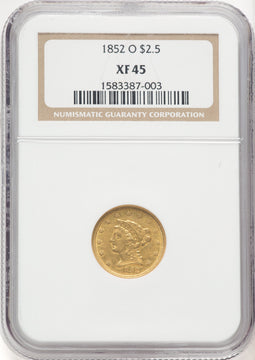 1852-O $2.50 Liberty Quarter Eagle NGC XF45 (769755045)