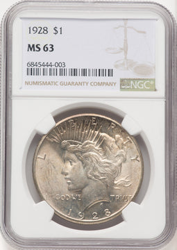 1928 Peace Dollar NGC MS63