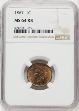 1867 1C RB Indian Cent NGC MS64 (769236198)