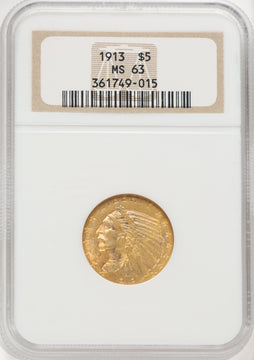 1913 $5 Indian Half Eagle NGC MS63 (769657003)