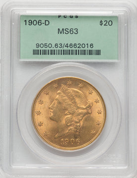 1906-D $20 Liberty Double Eagle PCGS MS63 (769198025)