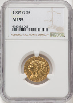 1909-O $5 Indian Half Eagle NGC AU55 (769370023)