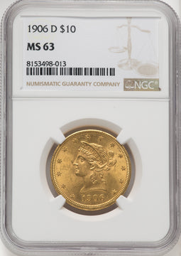 1906-D $10 Liberty Eagle NGC MS63 (177078691)