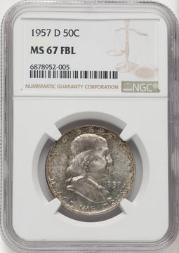 1957-D 50C FL Franklin Half Dollar NGC MS67 (769370029)