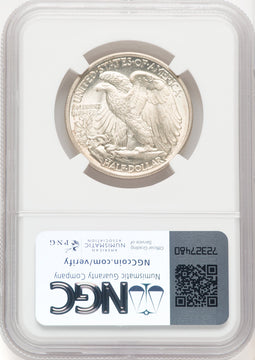 1918 50C Walking Liberty Half Dollar NGC MS63+