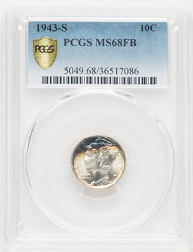 1943-S 10C FB Mercury Dime PCGS MS68 (769662019)