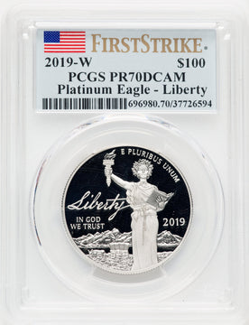 2019-W $100 One-Ounce Platinum Eagle Liberty First Strike FS Flag PCGS PR70