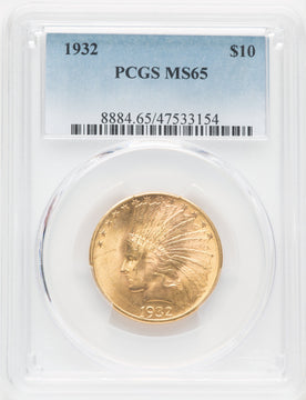 1932 $10 Indian Eagle PCGS MS65 (769658037)