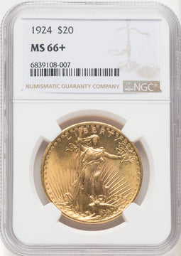 1924 $20 Saint Saint-Gaudens Double Eagle NGC MS66+ (519347012)