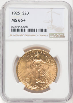 1925 $20 Saint-Gaudens Double Eagle NGC MS66+ (572055024)