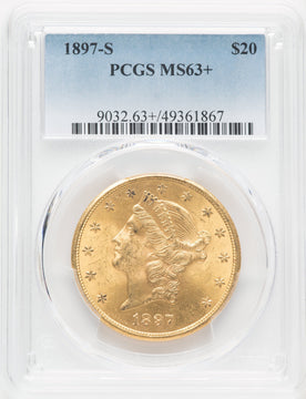 1897-S $20 Liberty Double Eagle PCGS MS63+ (518431051)