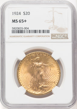 1924 $20 Saint Saint-Gaudens Double Eagle NGC MS65+ (769184009)