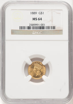 1889 G$1 Gold Dollar NGC MS64 (769658004)