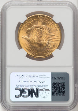 1908 $20 NO MOTTO Saint-Gaudens Double Eagle NGC MS66+ (519725004)
